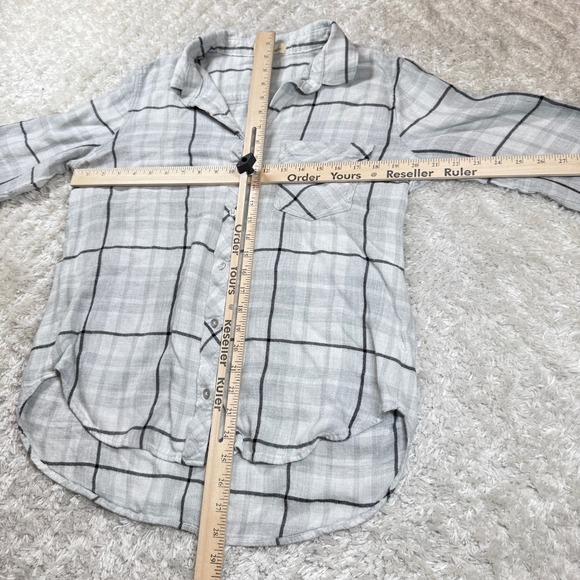Cloth & Stone Women's Large Plaid Button Down Shirt Anthropologie Gorpcore - Picture 4 of 8